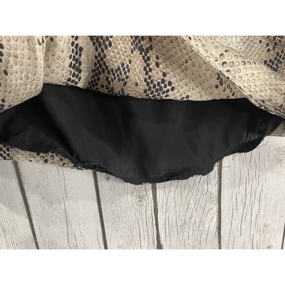 Zara Woman Sm Women's Cream Black Snake Print Blouse Top Animal Snakeskin Flowy - Picture 2 of 8